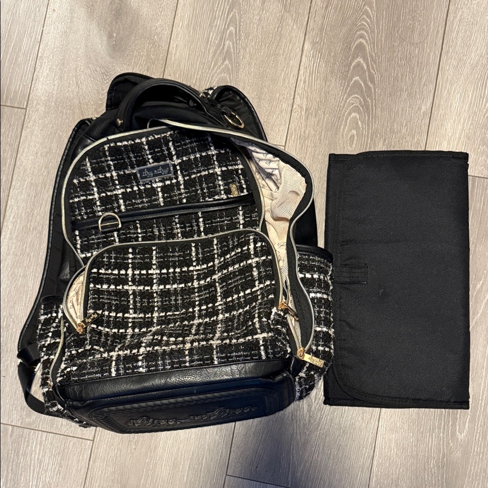 Itzy Ritzy Black and Cream baby diaper Backpack
